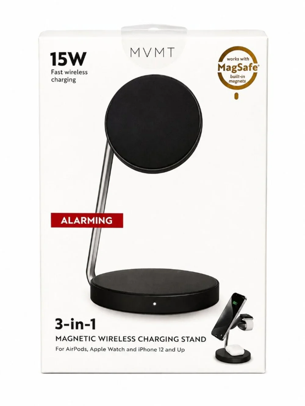 NEW MVMT 3-in-1 Magnetic Wireless Charging Stand 15W Apple Device Charger